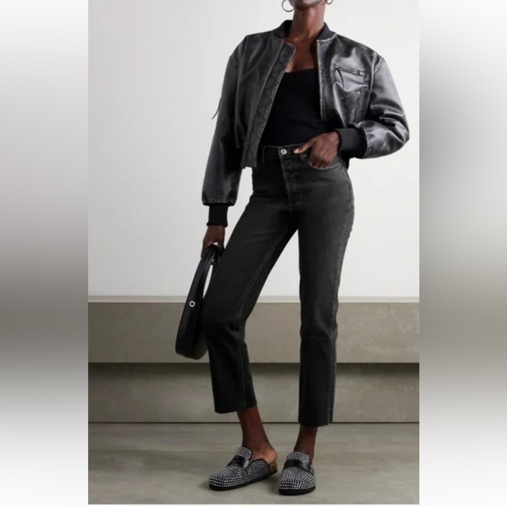 Re/Done Black Cropped Women's Jeans
